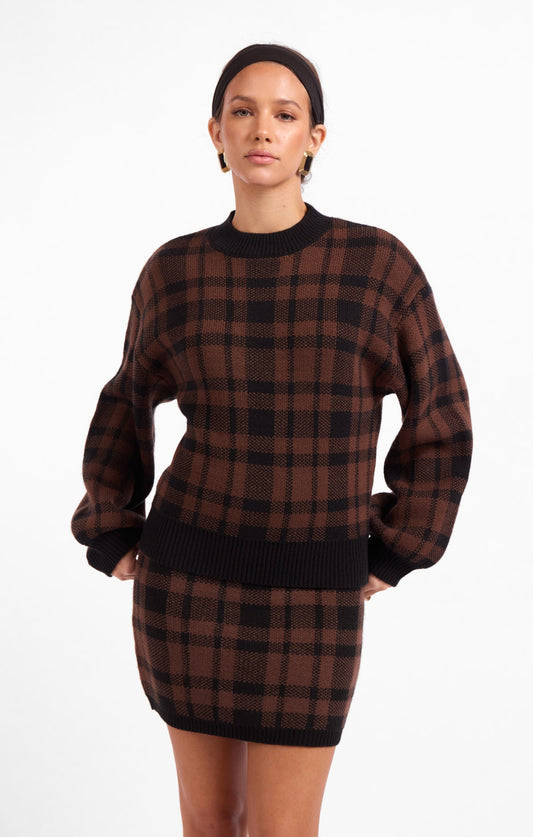 Sage Cameron Plaid Sweater Skirt