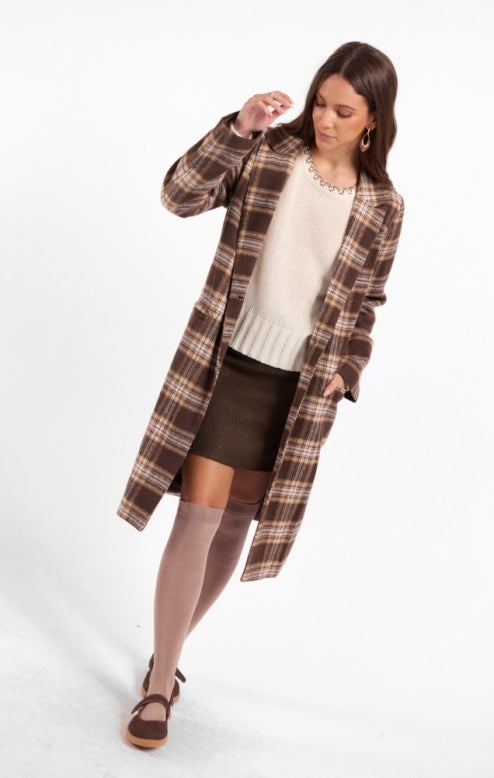 Sage Columbia Plaid Coat