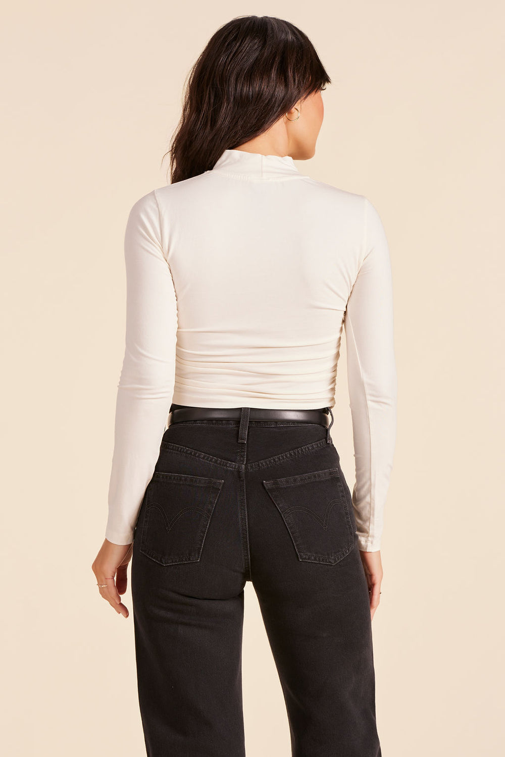 Bobi LS Shirred Mockneck Crop