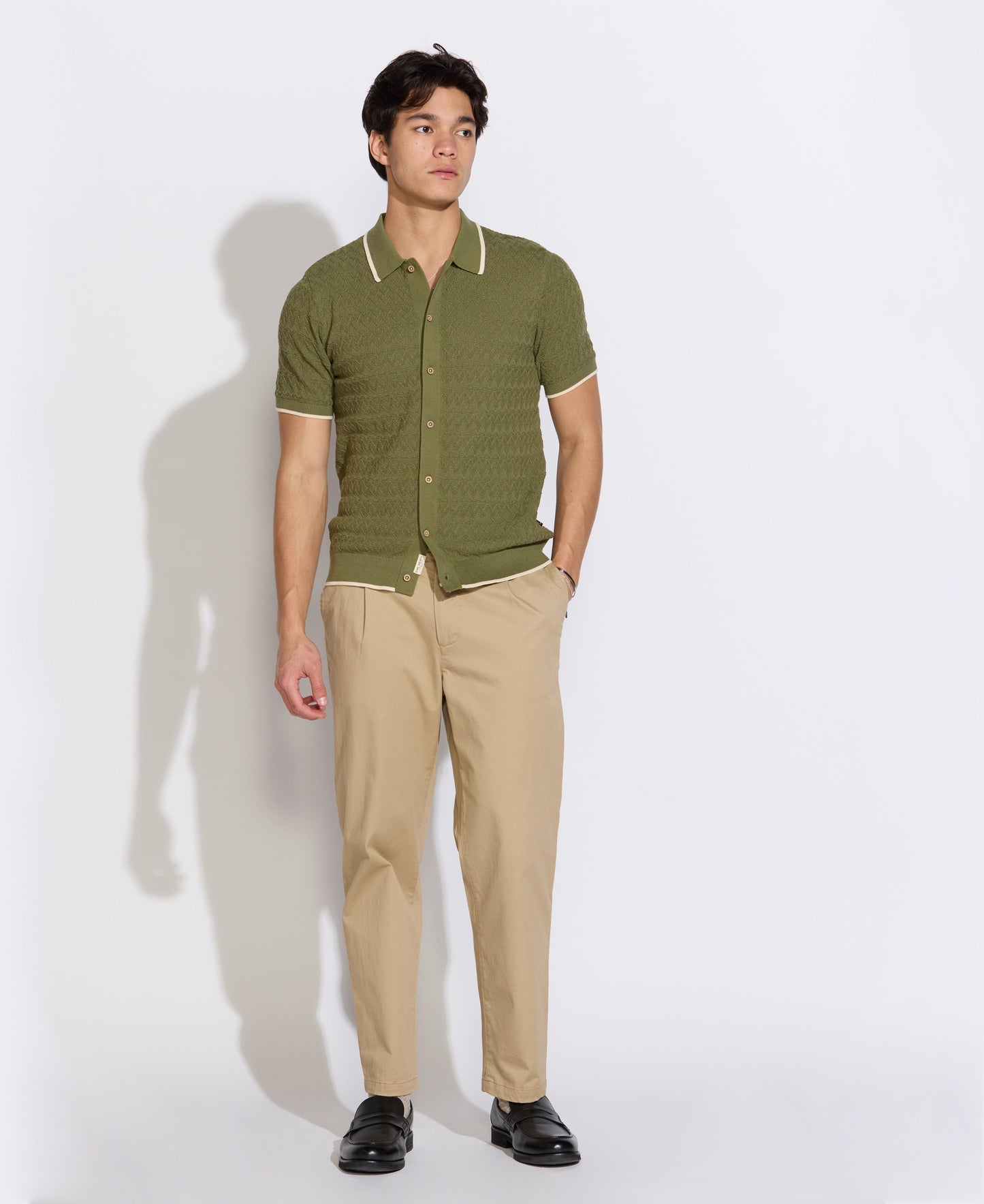 Civil Society Kalino Full Placket Sweater/ olive