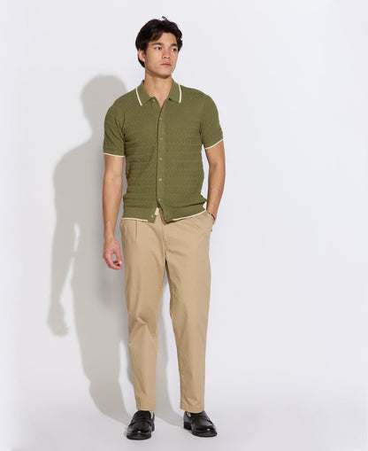 Civil Society Kalino Full Placket Sweater/ olive
