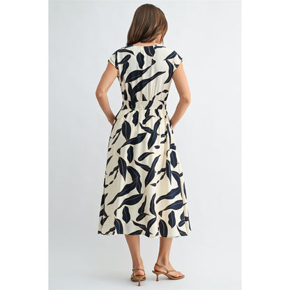 FUN V Neck Elastic Waist Dress