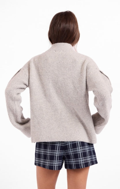 Sage Athena Button Detail Sweater