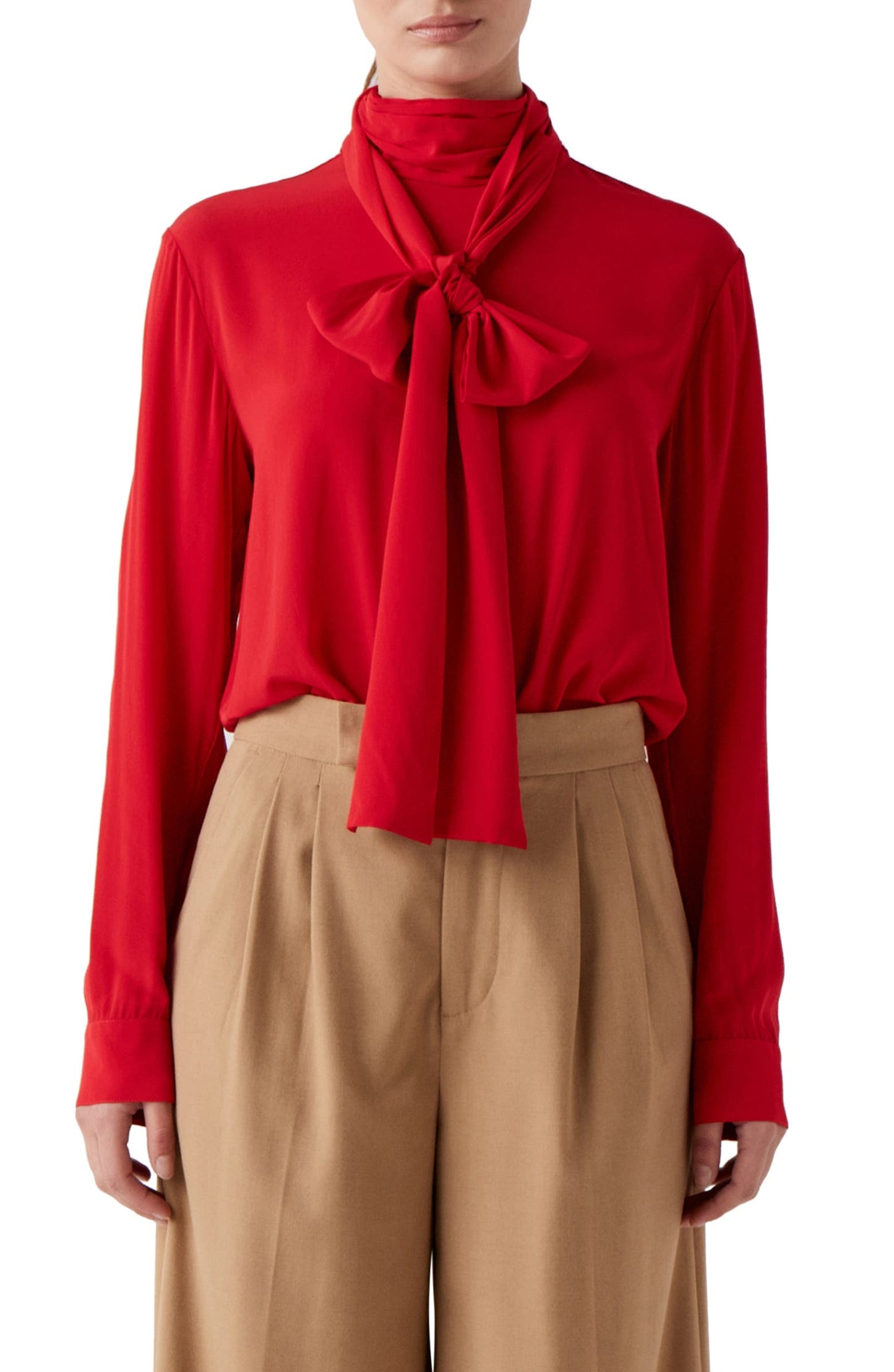 SophieRue Mara Tie Blouse / scarlet