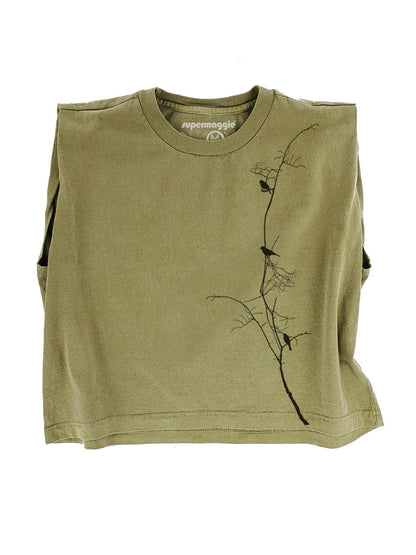 Supermaggie Birds On Branch Maisie Muscle Tee