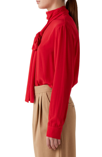 SophieRue Mara Tie Blouse / scarlet