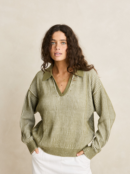 Rhythm Vista Stripe Collared Jumper