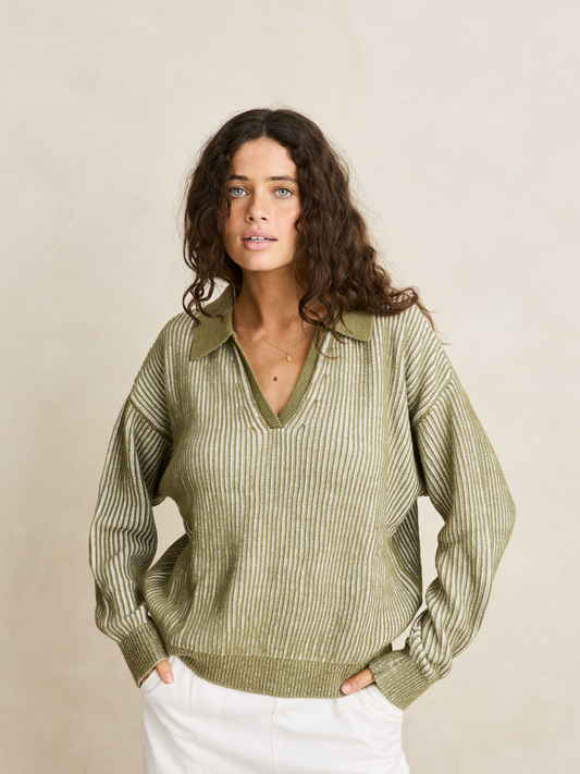 Rhythm Vista Stripe Collared Jumper