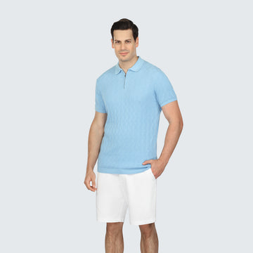 Vustra Misty Luxe knit Polo / sky