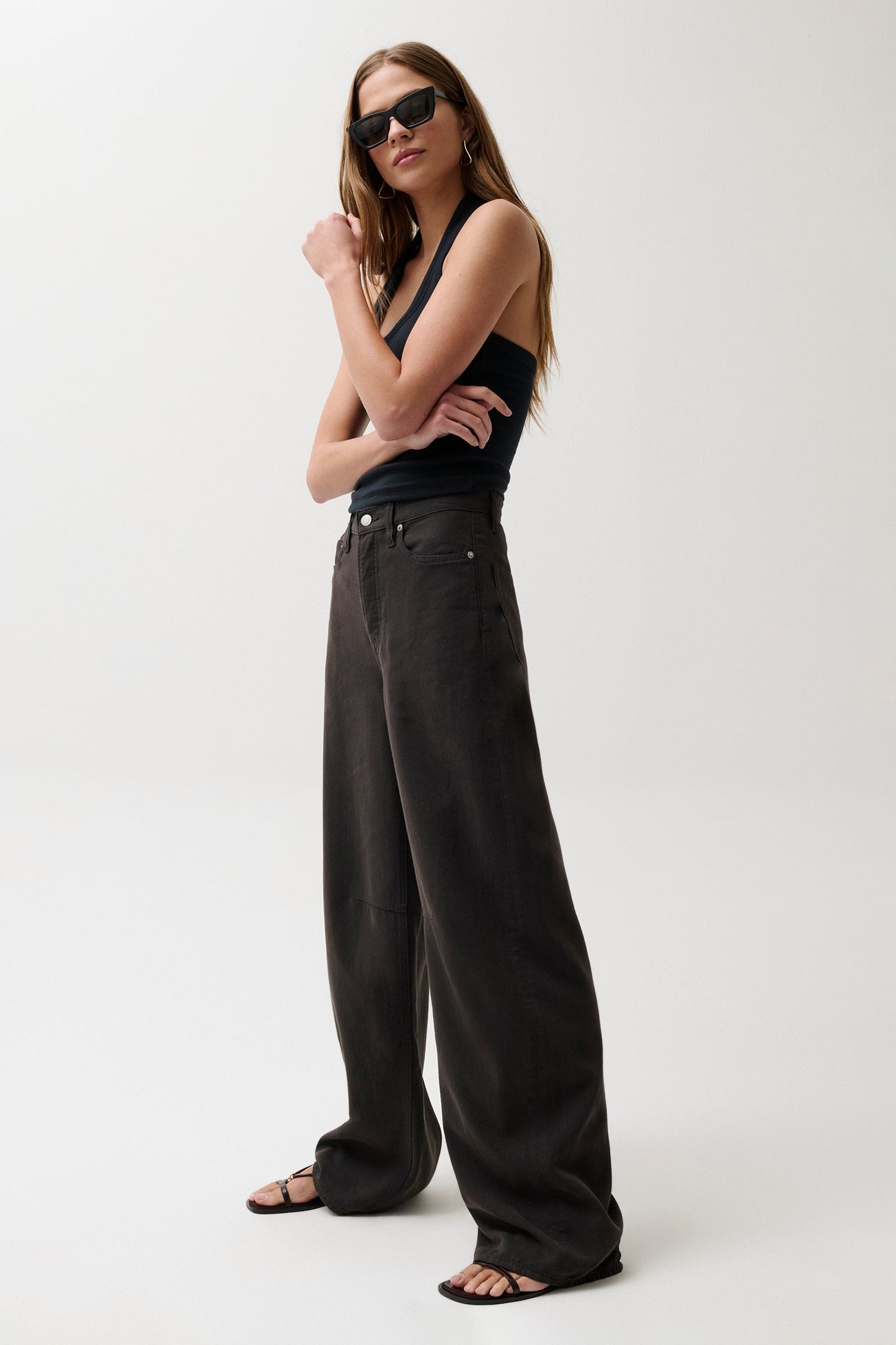 Pistola Sydney Bowed Linen Wide Leg