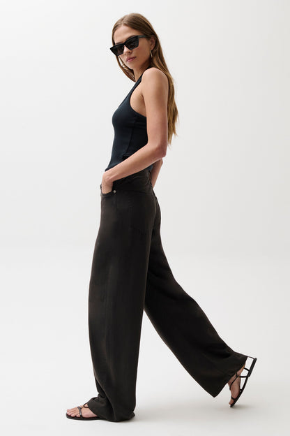 Pistola Sydney Bowed Linen Wide Leg
