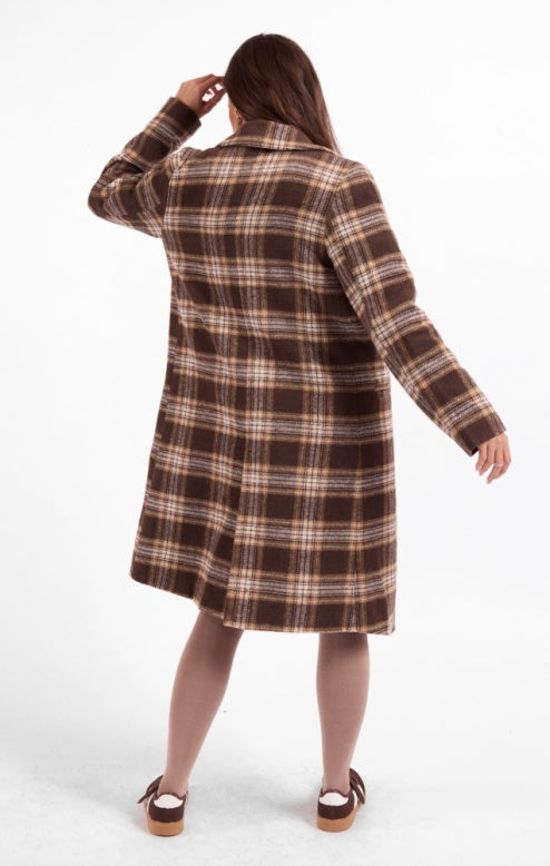 Sage Columbia Plaid Coat