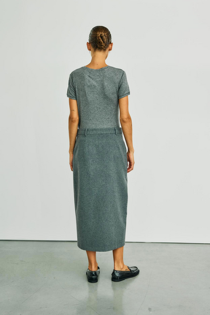 WB Tailored Midi Skirt/ grey melange