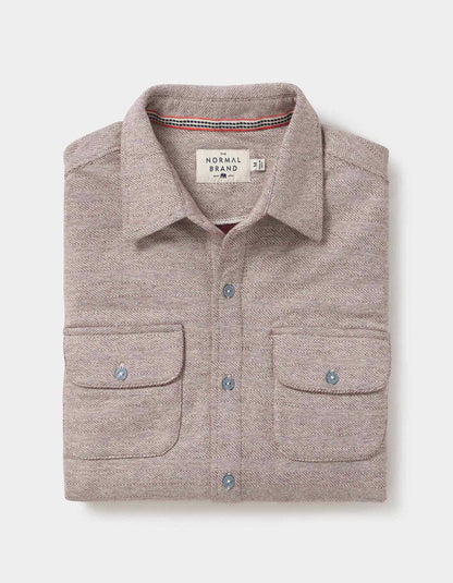 Normal Textured Knit Button Up