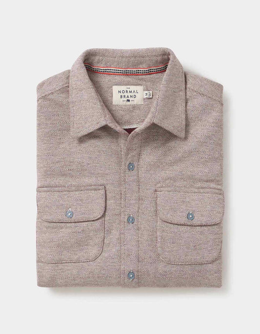 Normal Textured Knit Button Up