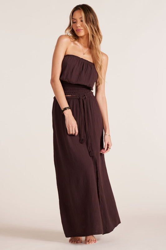 Bobi Maxi Slit Front Skirt