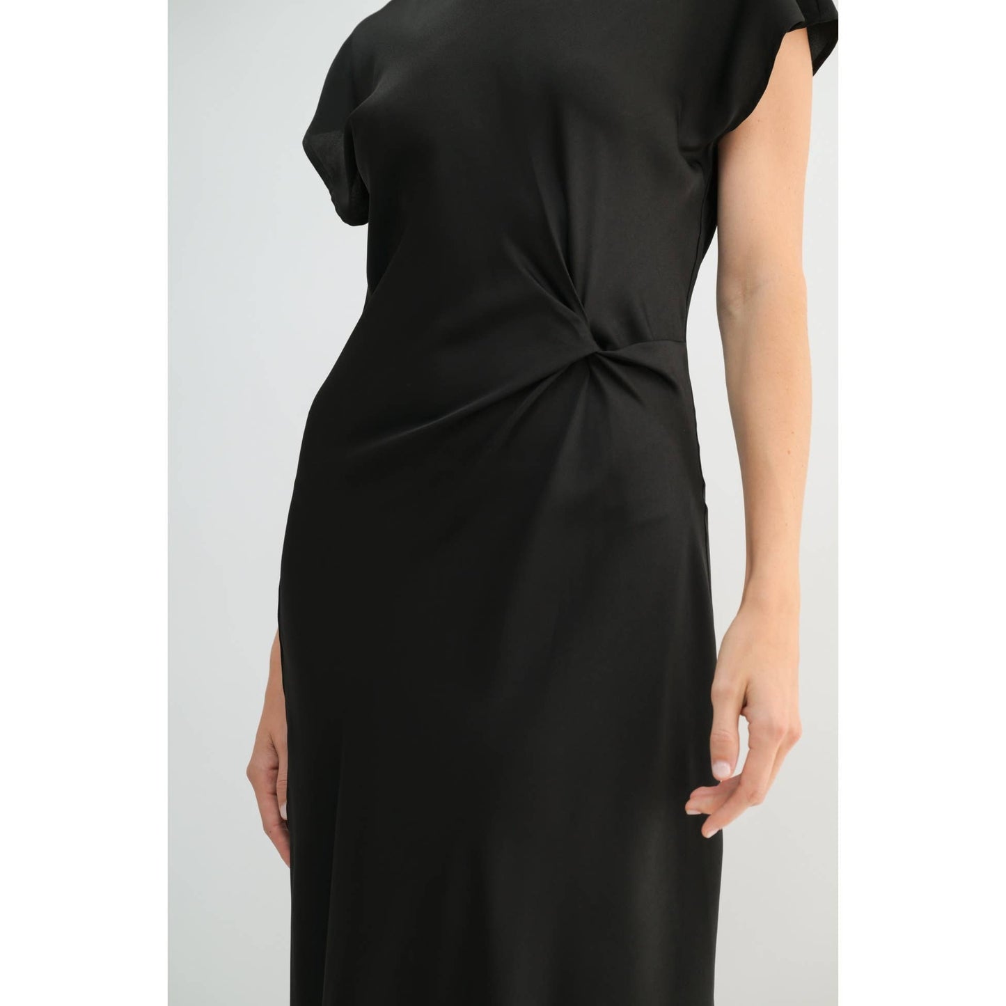 FUN SATIN BIAS CUT WAIST TWIST  DRESS