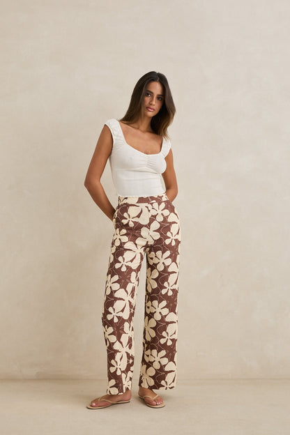 Rhythm Melia Floral Wide Leg Pant