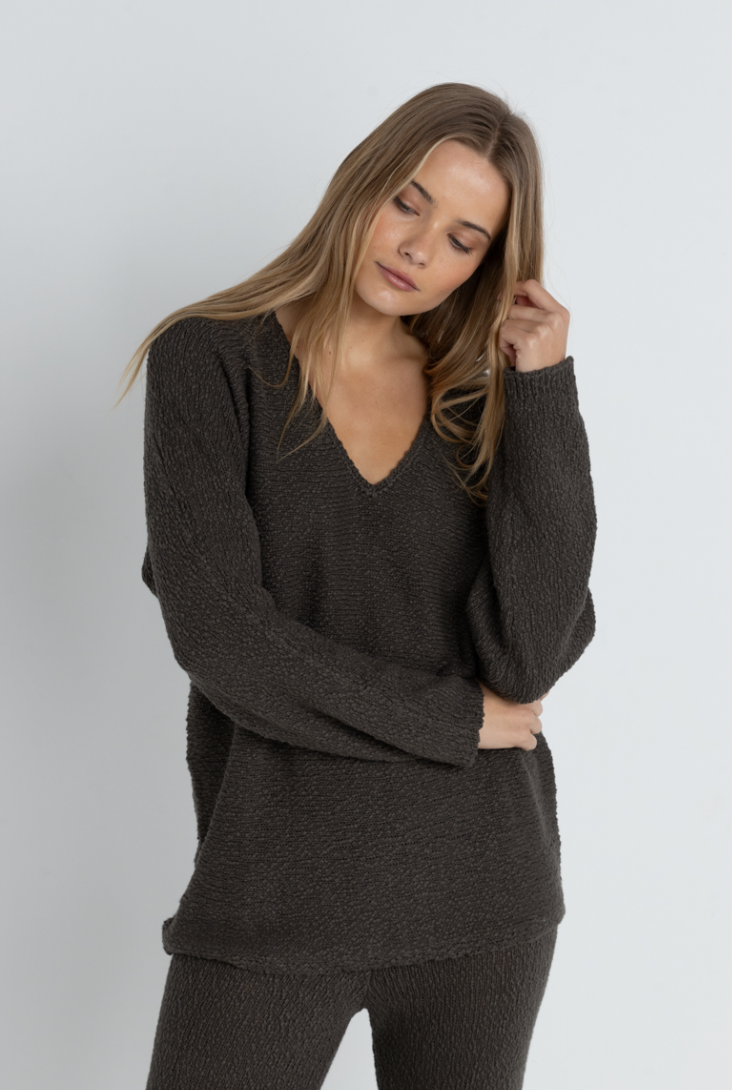 Rhythm Adele Knit Top / gray