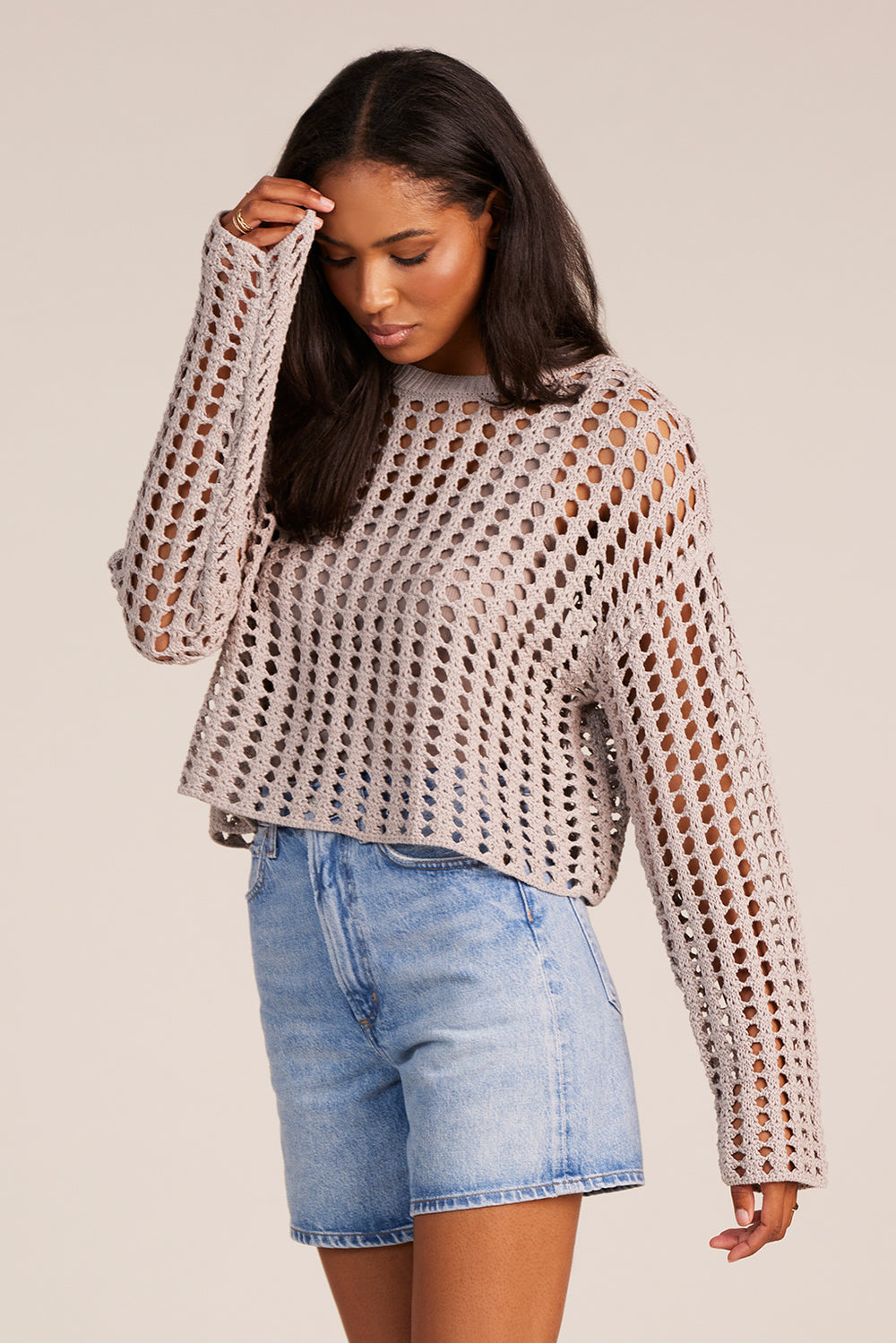 Bobi Black Wide Sleeve Boxy Sweater