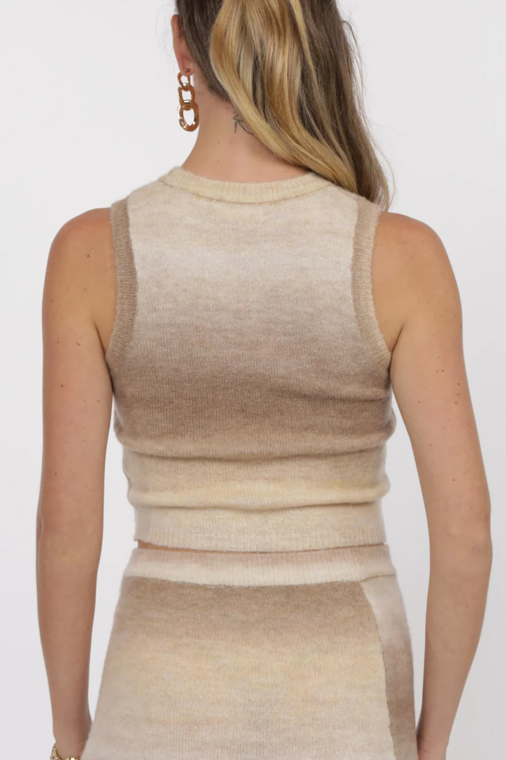 Sage Palmer Ombre Sweater Tank / taupe