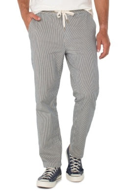 Liverpool Internal Drawstring Jogger / navy stripe