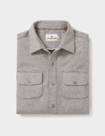 Normal Textured Knit Button Up
