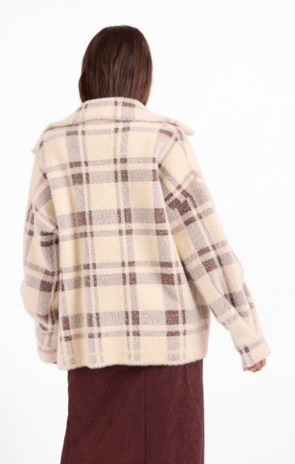 Sage Lola Plaid Coat
