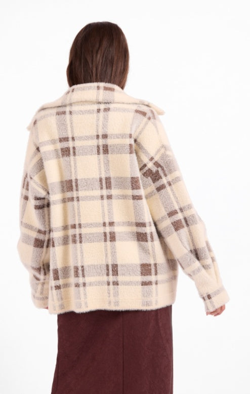 Sage Lola Plaid Coat