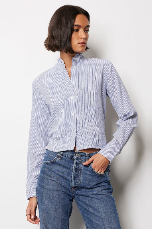 Bobi Pintuck LS Top / blue stripe