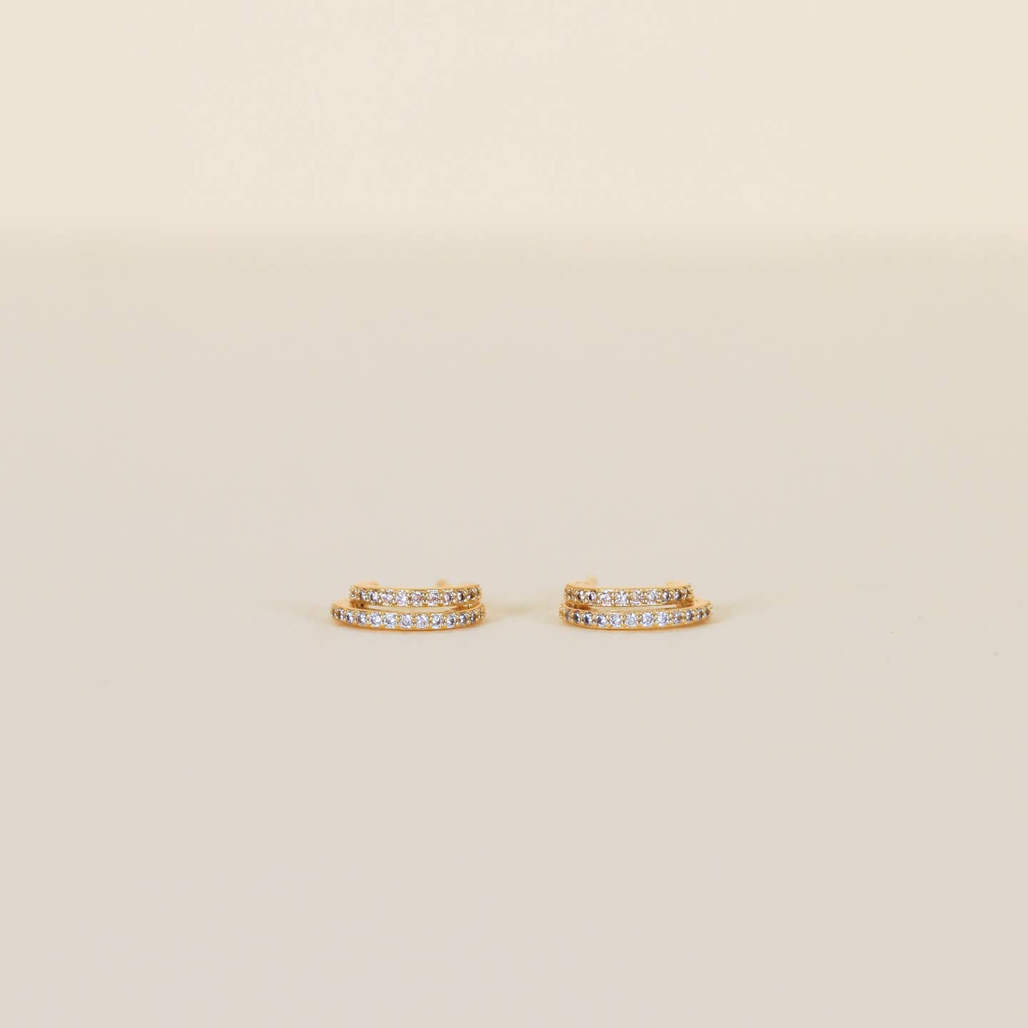 Jaxkelly Pave Gold Double Hoop