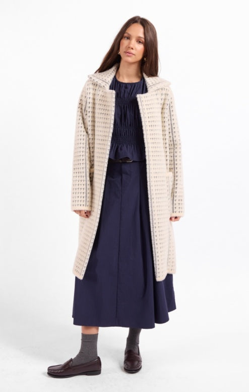 Sage Marceau Houndstooth Coat