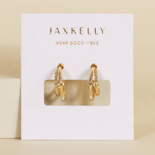 Jaxkelly Gold Double Hoop