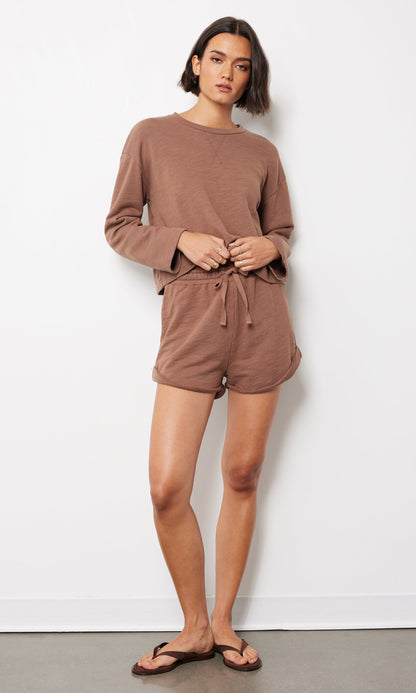 Bobi Roll Cuff Tie Waist Short / roast