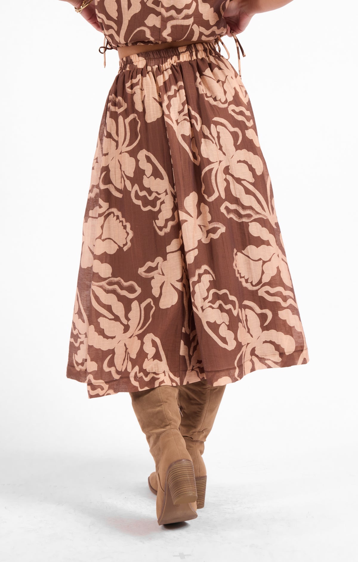 Sage Rustic Charm Midi Skirt