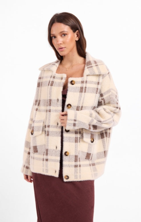 Sage Lola Plaid Coat