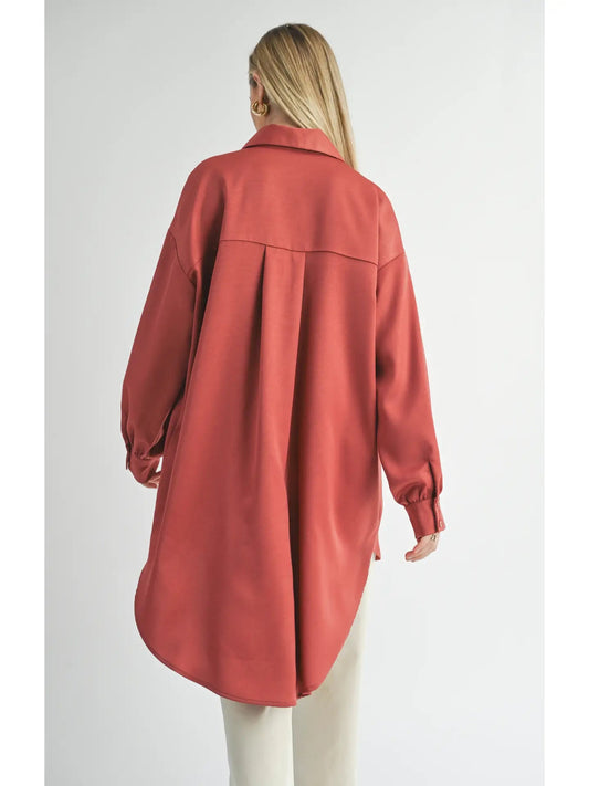 Sage Jess Aline Shirt Dress/ burnt red