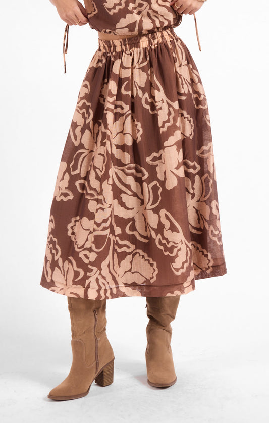 Sage Rustic Charm Midi Skirt