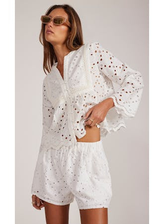 Bobi Lined Eyelet Shorts
