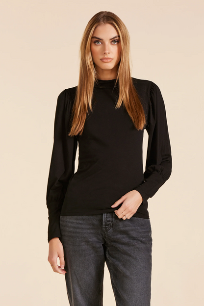 Bobi LS Shirred Mockneck