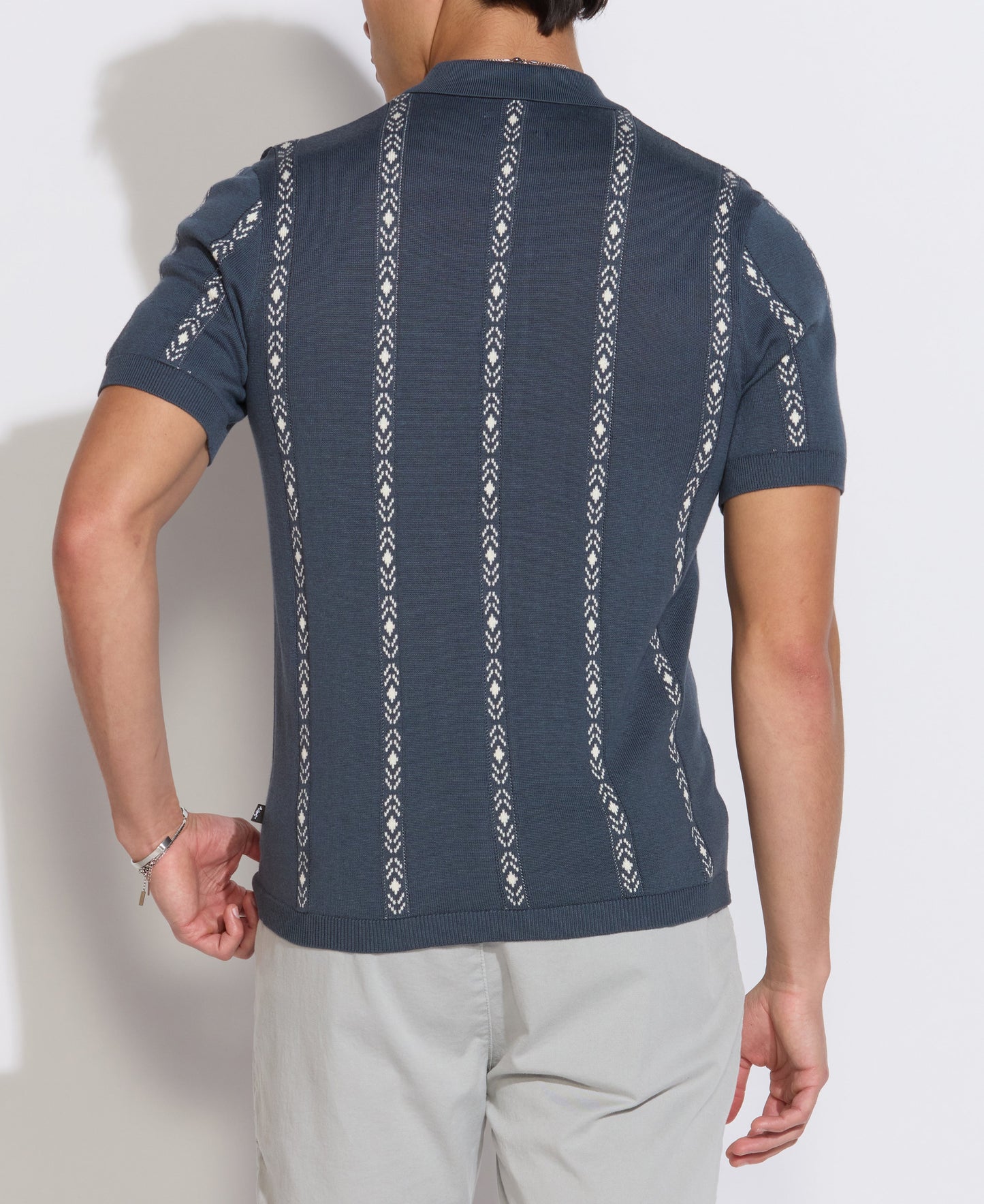 Civil Society Ace S/S Full Placket Sweater/ slate