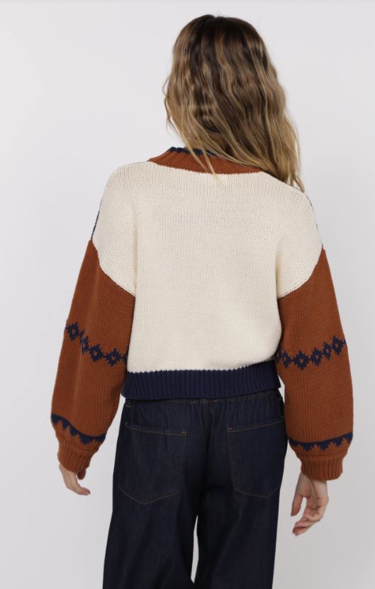 Sage Sweet Rose Jacquard Sweater Jacket