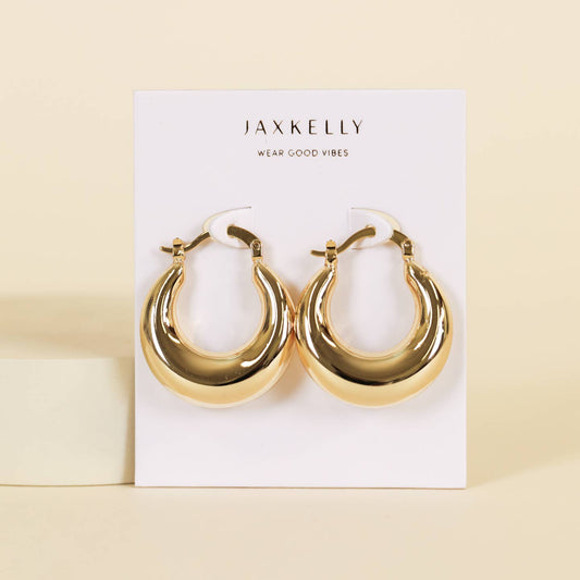 Jaxkelly Gold Sculptural Hoop