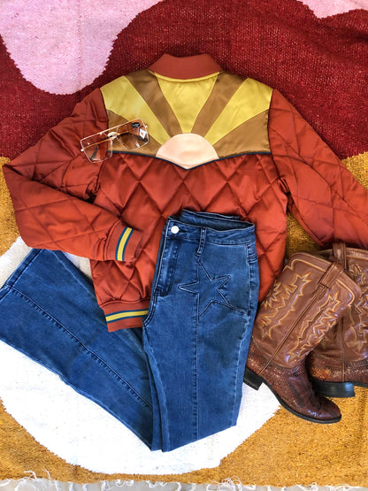 Classic Rock Couture Rising Sun Bomber Jacket
