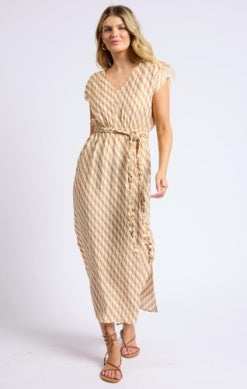 Sage Prickly Pear V Neck Maxi Dress