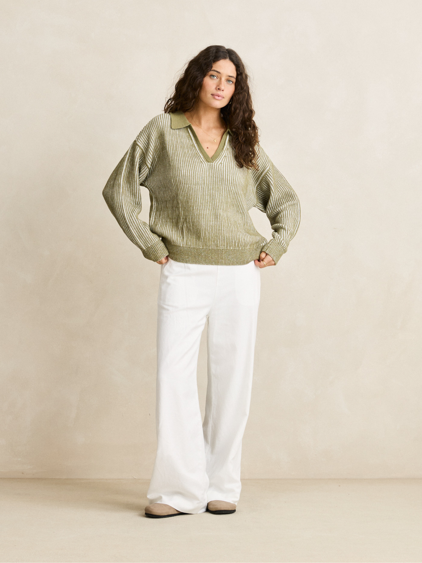 Rhythm Vista Stripe Collared Jumper