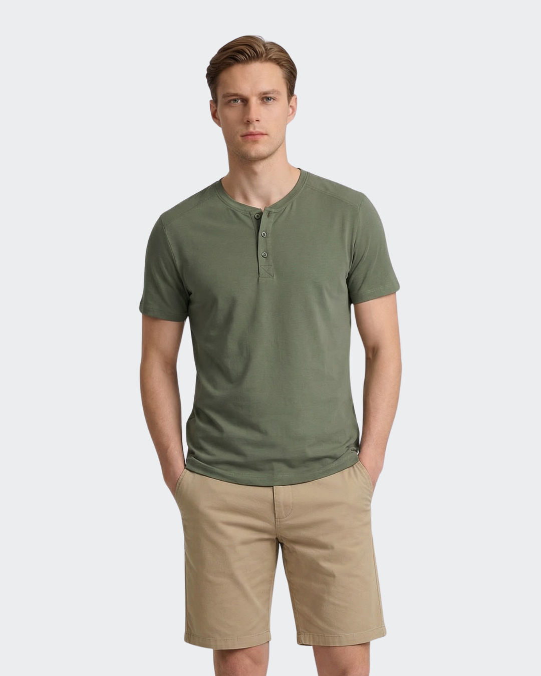 Vustra Olive Slub Henley