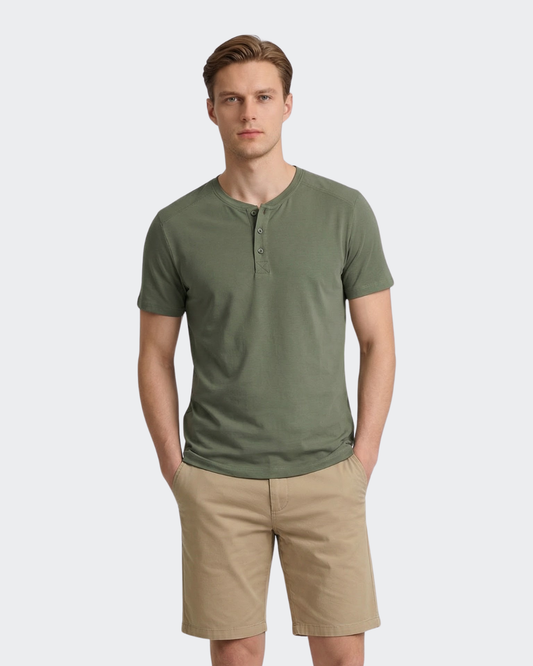 Vustra Olive Slub Henley