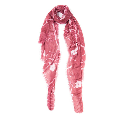 Blue Pacific Vintage Cashmere Floral Fade Scarf