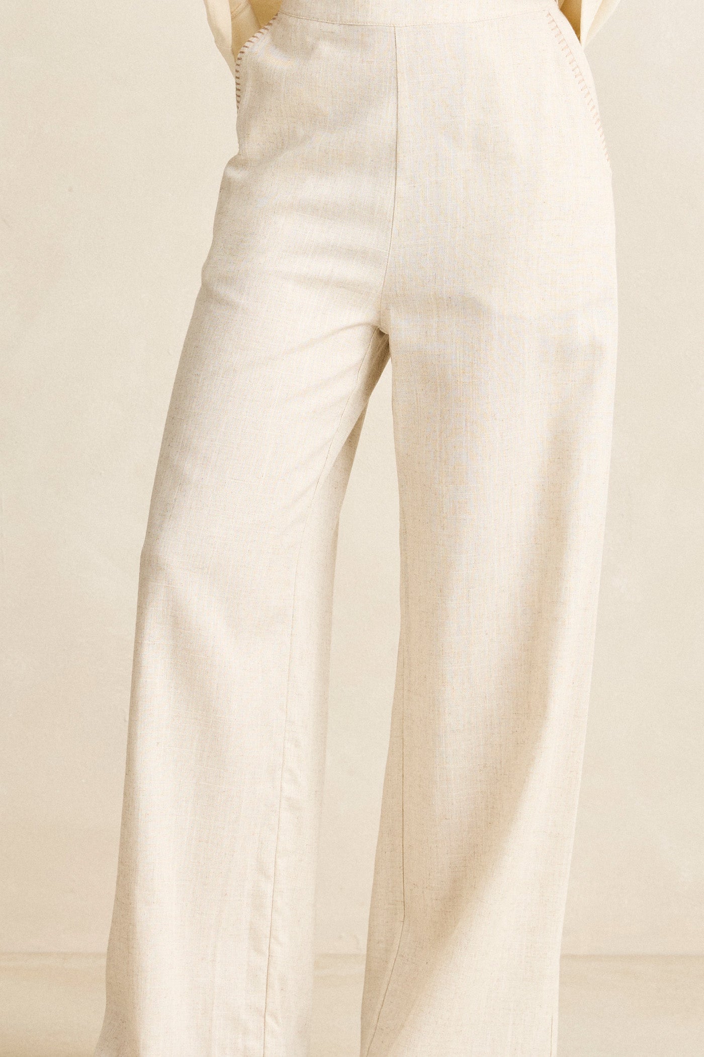 Rhythm Linen Whip Stitch Wide Pant